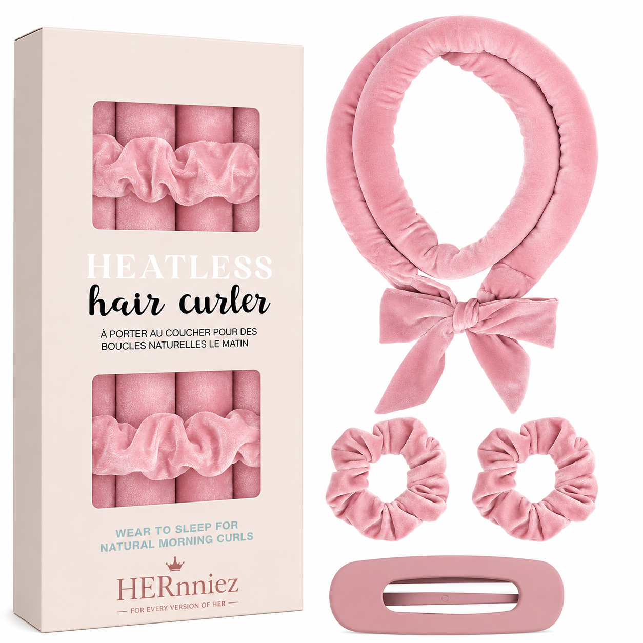 HERnniez Satin Heatless Curling Set | Overnight No-Heat Curls