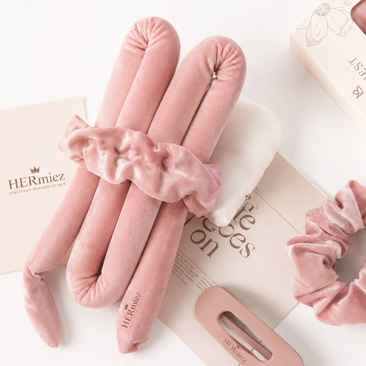 HERnniez satin heatless curling set