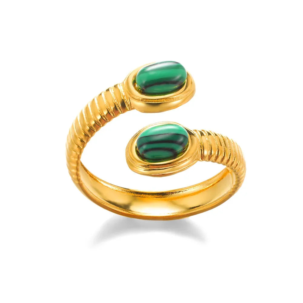 HERnniez Luxury Green Flower Rings Jewelry