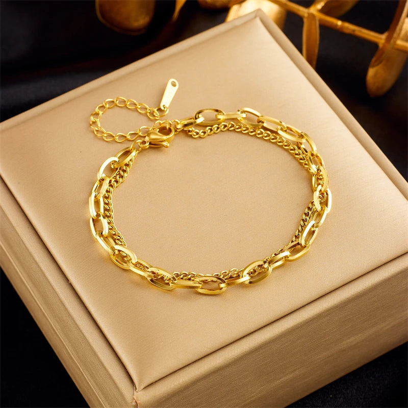 HERnniez Butterfly Heart Multilayer Chain Bracelet Jewelry