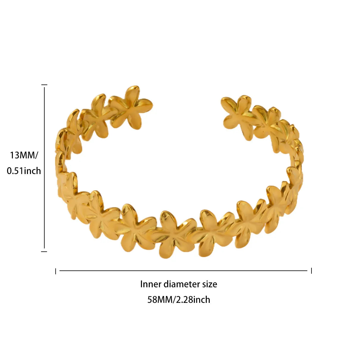 HERnniez Flower Cuff Bracelet Bangle Jewelry