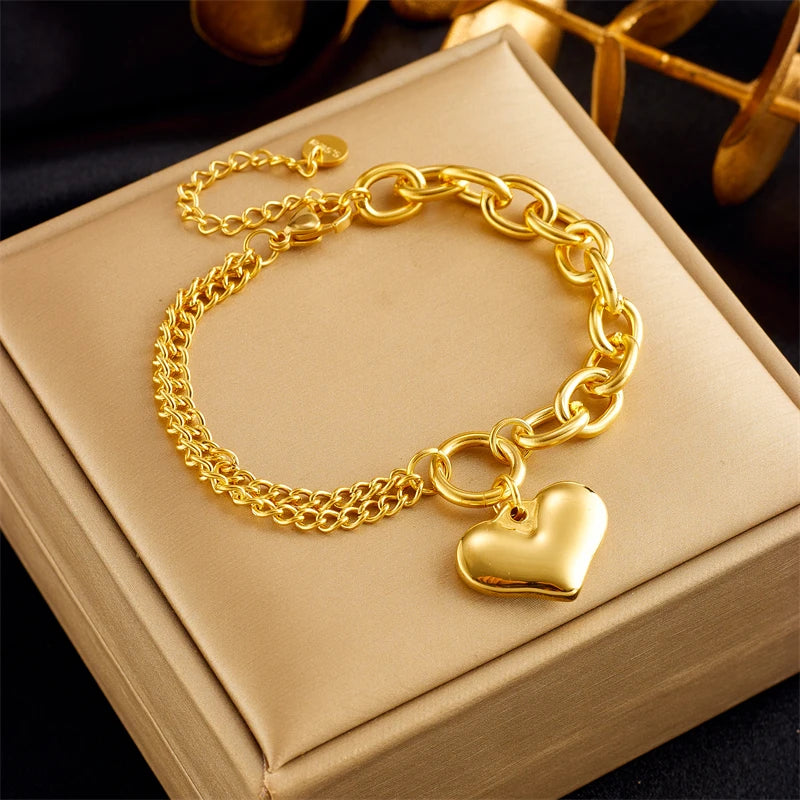 HERnniez Butterfly Heart Multilayer Chain Bracelet Jewelry