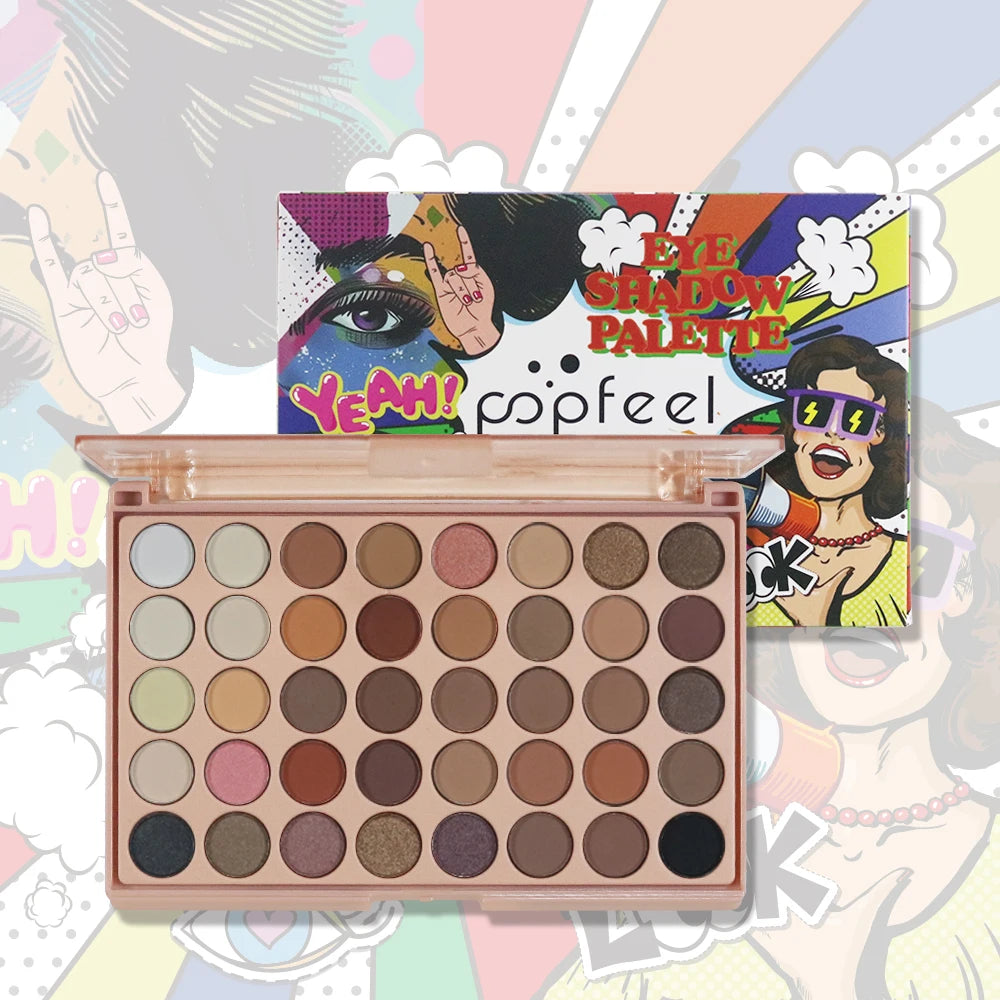 HERnniez 40 Color Earth Tones &Rainbow Shades Eyeshadow Palette