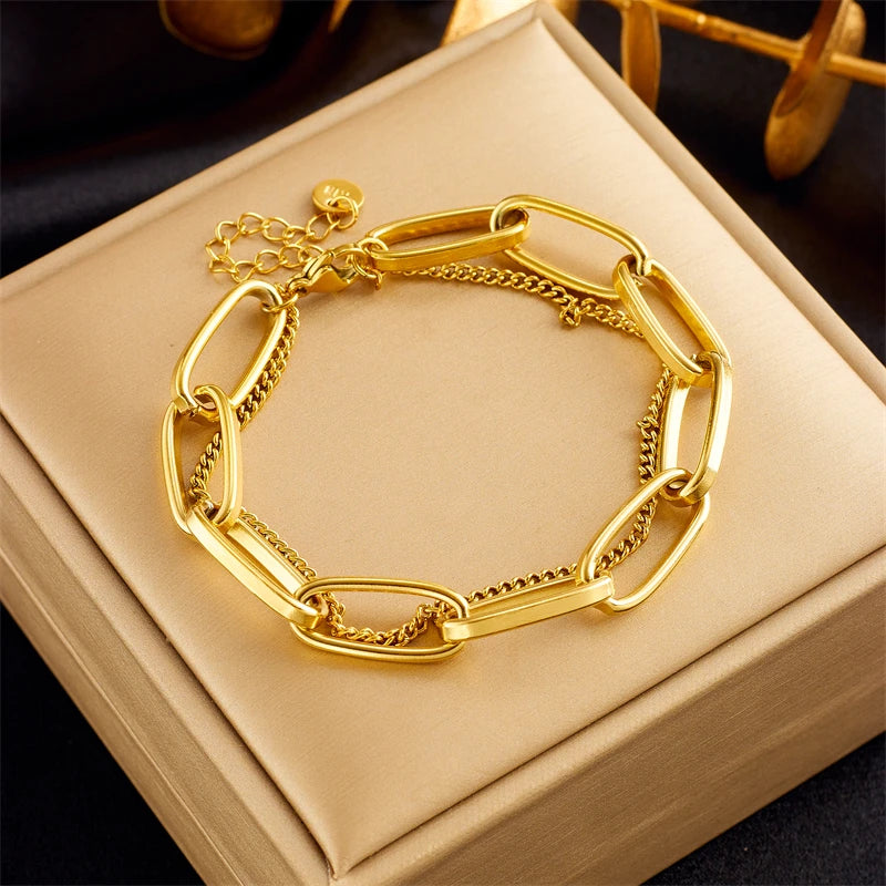 HERnniez Butterfly Heart Multilayer Chain Bracelet Jewelry