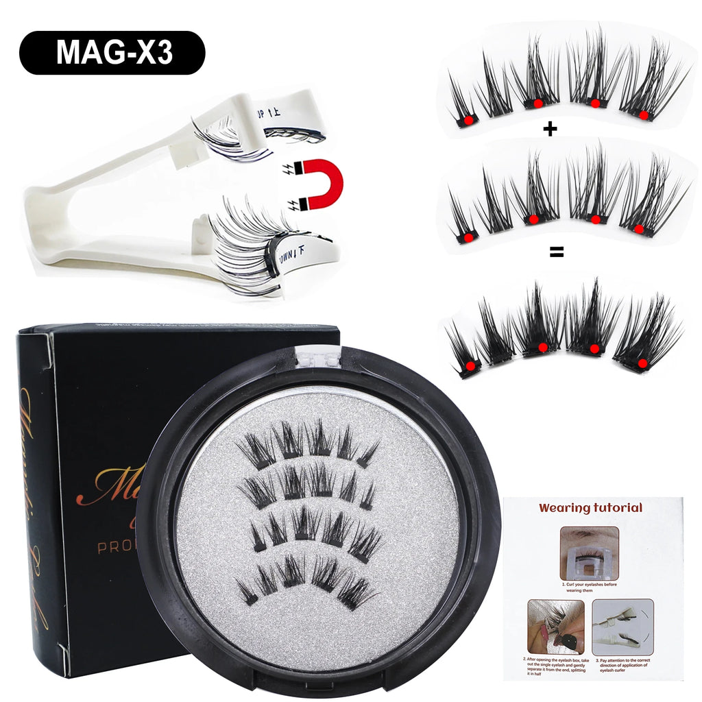 RED SIREN Magnetic Eyelashes Kit — Reusable False Lashes for Natural