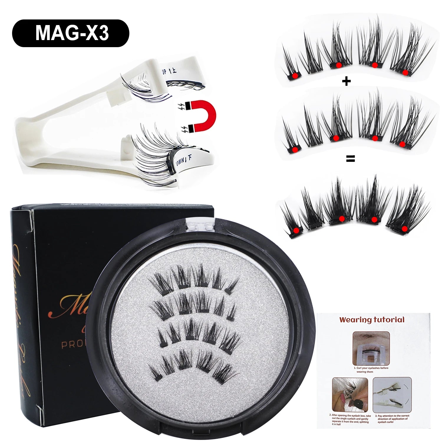 RED SIREN Magnetic Eyelashes Kit — Reusable False Lashes for Natural