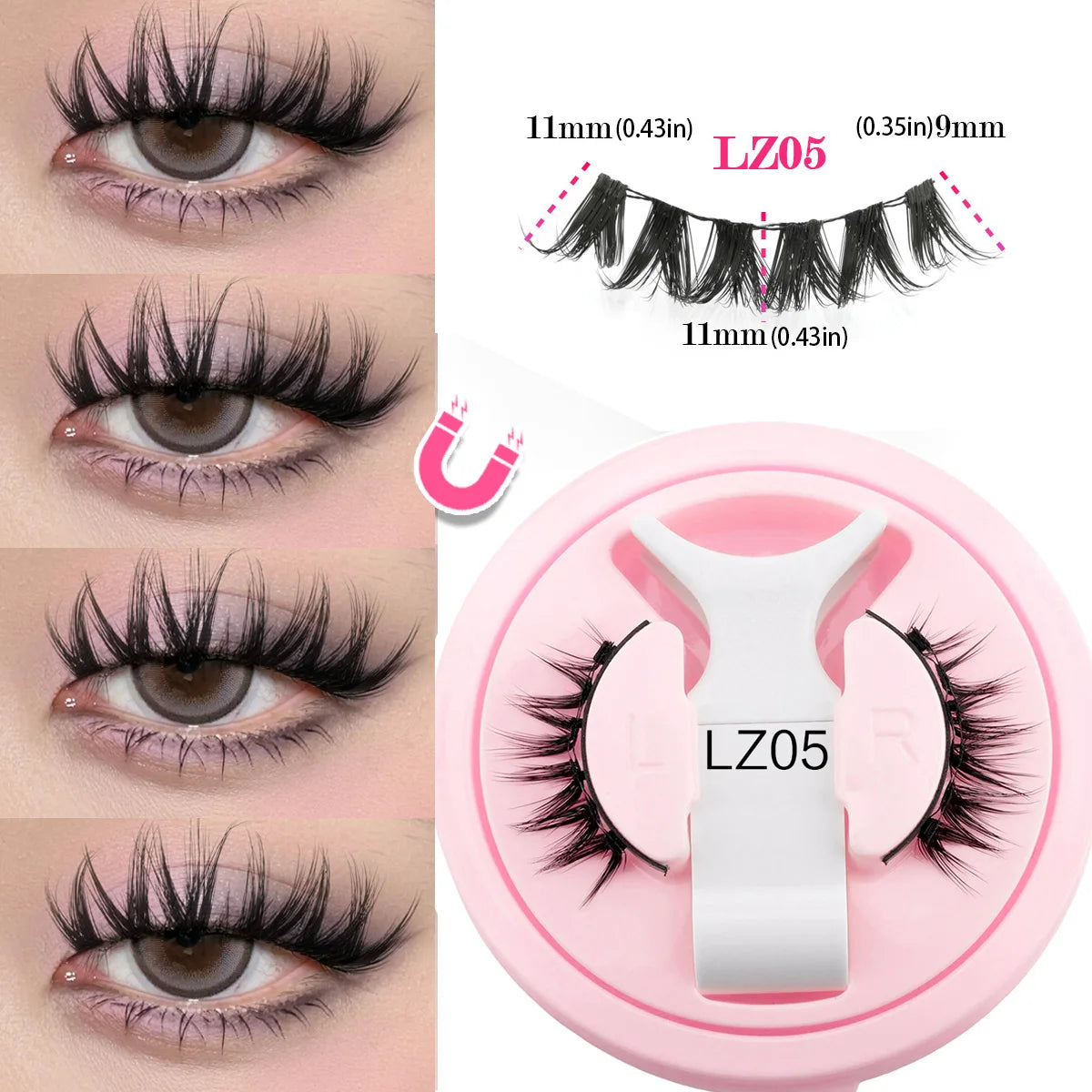 HERnniez Magnetic Eyelashes Natural 3D Mink Eyelashes