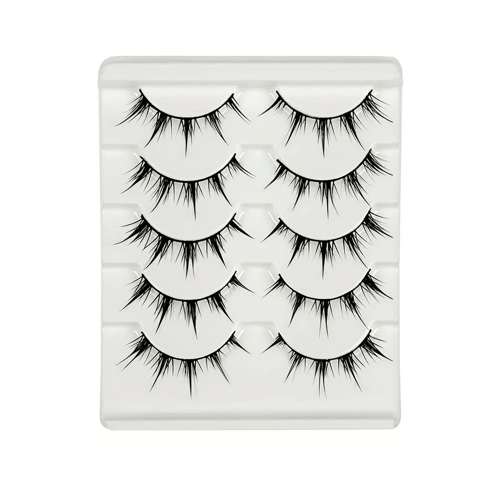 HERnniez Anime-Inspired False Eyelashes, 5 Pairs Cartoon Eye Faux Lashes