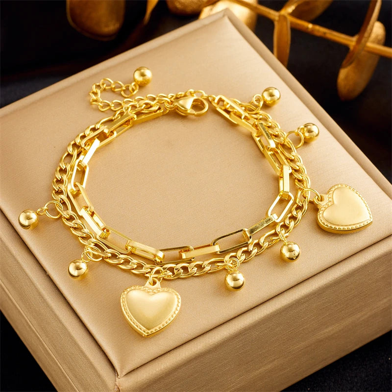 HERnniez Butterfly Heart Multilayer Chain Bracelet Jewelry