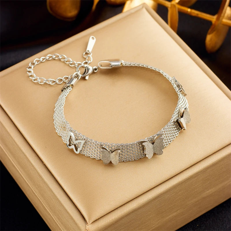 HERnniez Butterfly Heart Multilayer Chain Bracelet Jewelry