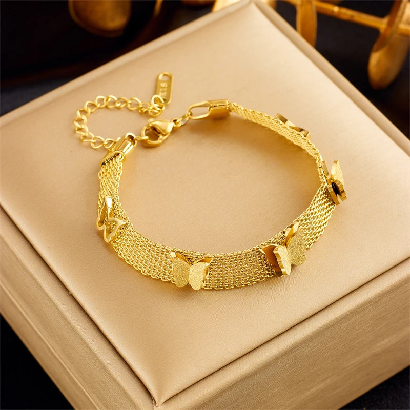 HERnniez Butterfly Heart Multilayer Chain Bracelet Jewelry