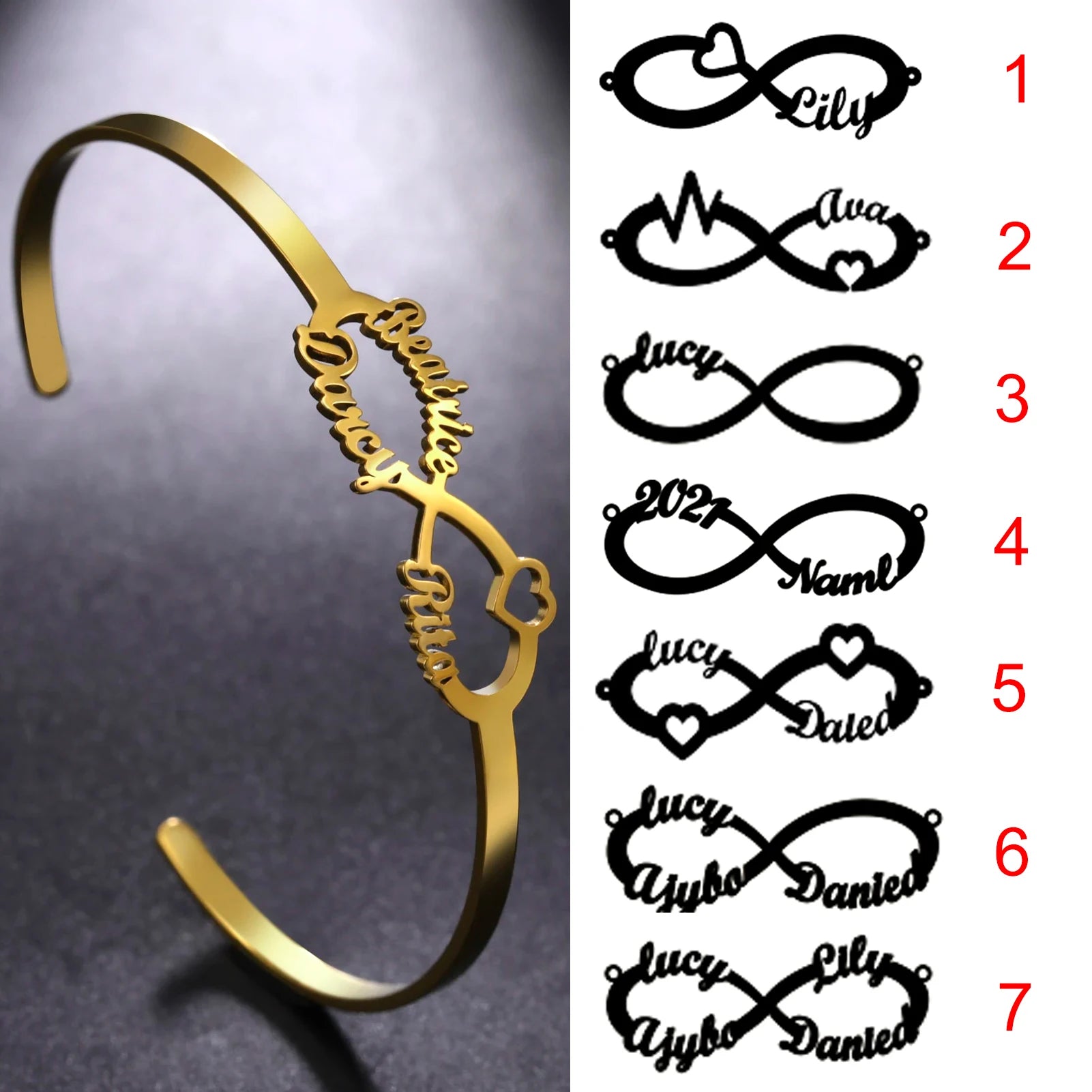 HERnniez Personalized Name Bracelet Custom Jewelry