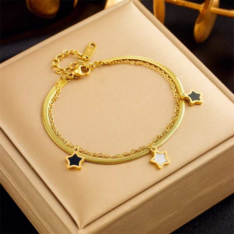 HERnniez Butterfly Heart Multilayer Chain Bracelet Jewelry