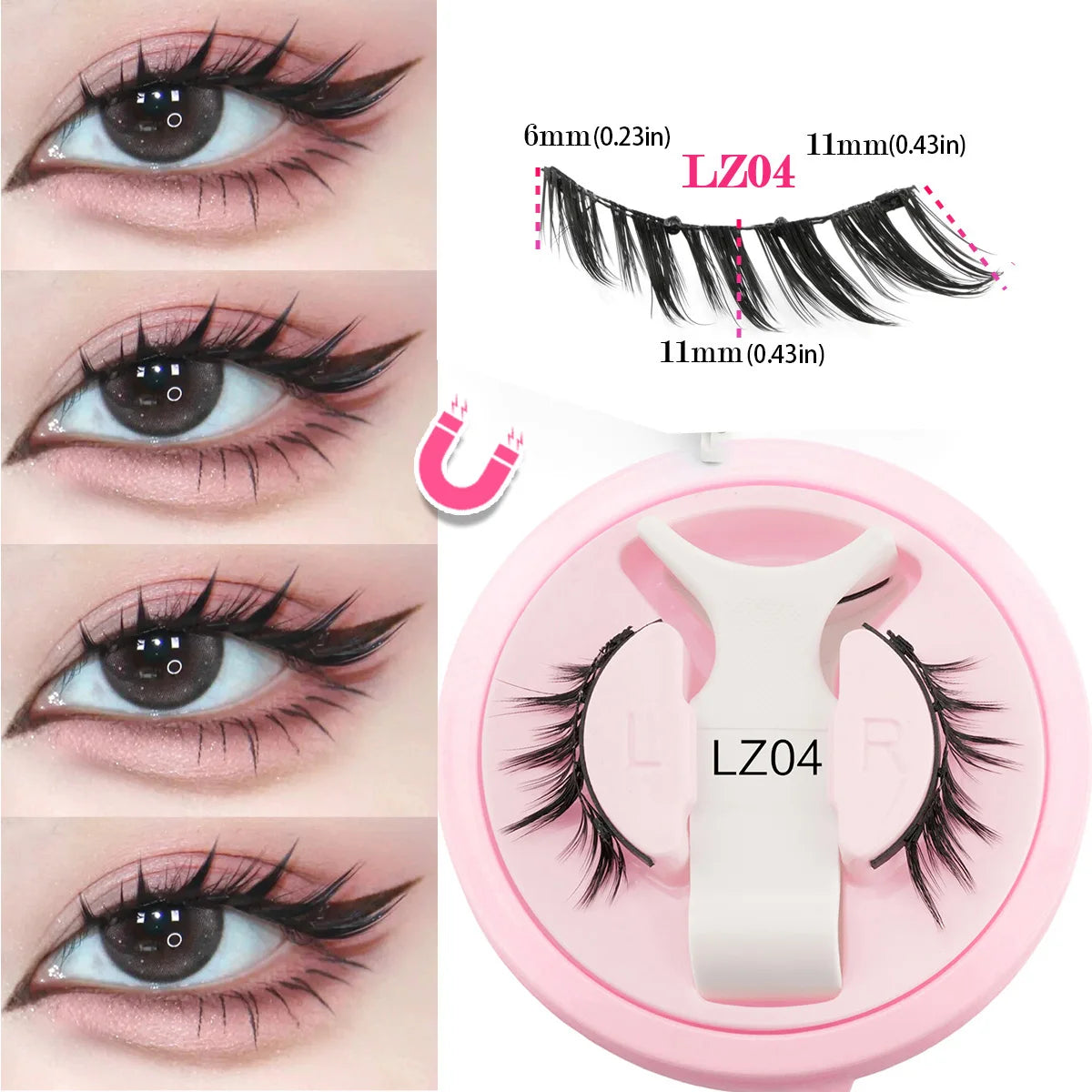 HERnniez Magnetic Eyelashes Natural 3D Mink Eyelashes