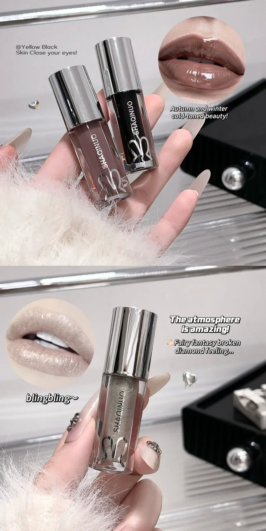 HERNNIEZ Water Light Mirror Lasting Moisturizing Lip Gloss