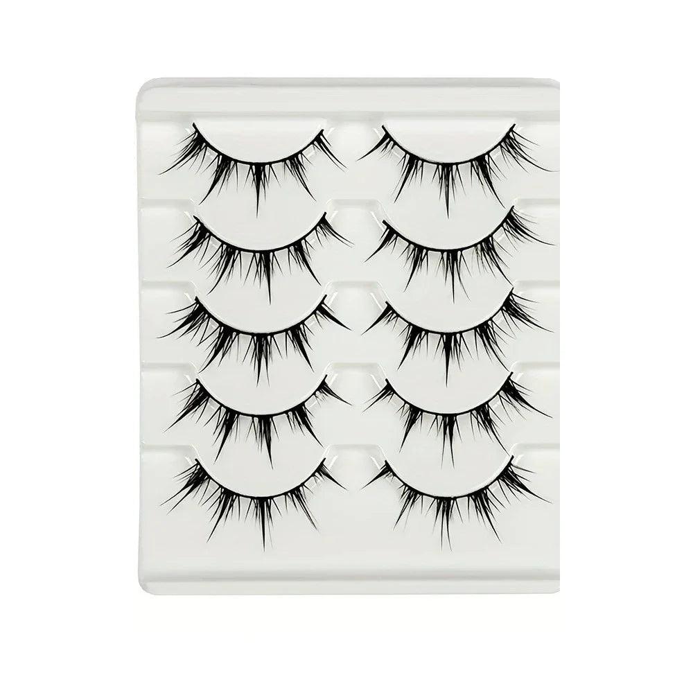 HERnniez Anime-Inspired False Eyelashes, 5 Pairs Cartoon Eye Faux Lashes