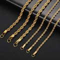 HERnniez 2-6MM Twisted Rope Chain Necklace Never Fade Jewelry