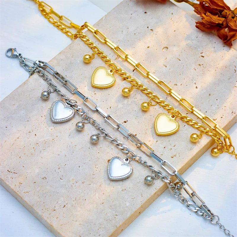 HERnniez Butterfly Heart Multilayer Chain Bracelet Jewelry