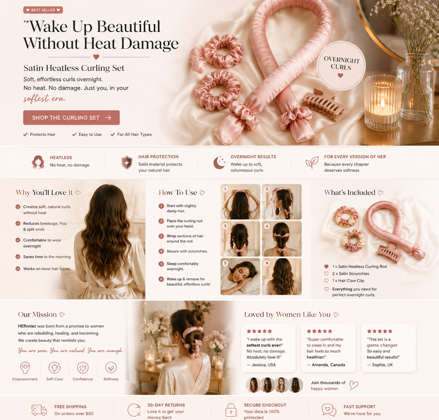 soft heatless curls
